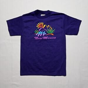 Vintage New Mexico Shirt Jerzees Purple Nature Youth M 10-12 Graphic Tee 90s